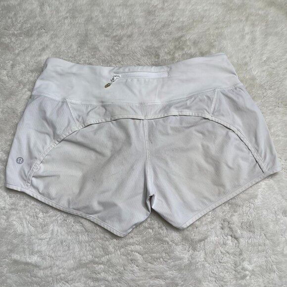 Lululemon Women's White Speed Up High-Rise Lined Shorts Size 6 - Picture 1 of 11